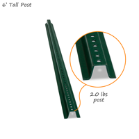 U-Channel Sign Post 6' Tall with bolts & nuts