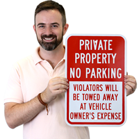Private Property No Parking Sign