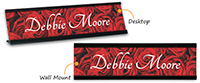 Custom nameplate with roses design