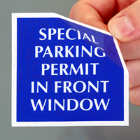 Special Parking Permit Sticker