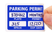 Blue Parking Permit for Inside of Car Window