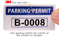 Reflective Vinyl Parking Permit