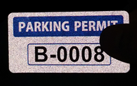 Reflective Parking Permit for Outside of Car Window
