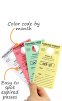 Monthly Color-Coded Parking Large Tags~Custom Imprint Monthly Parking Permit