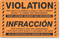 Violation Vehicle Parked Illegally Bilingual Sticker
