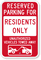 Reserved Parking For Residents Sign with Tow Graphic
