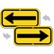 Black on Yellow Directional Supplemental Parking Sign